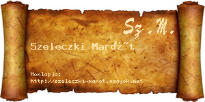 Szeleczki Marót névjegykártya